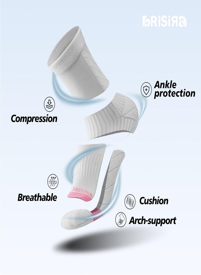 BRISIRA Coolmax Bamboo Viscose Running Compression Quarter Socks Women Moisture Wicking Anti Blister Athletic Ankle Cushion - Image 3